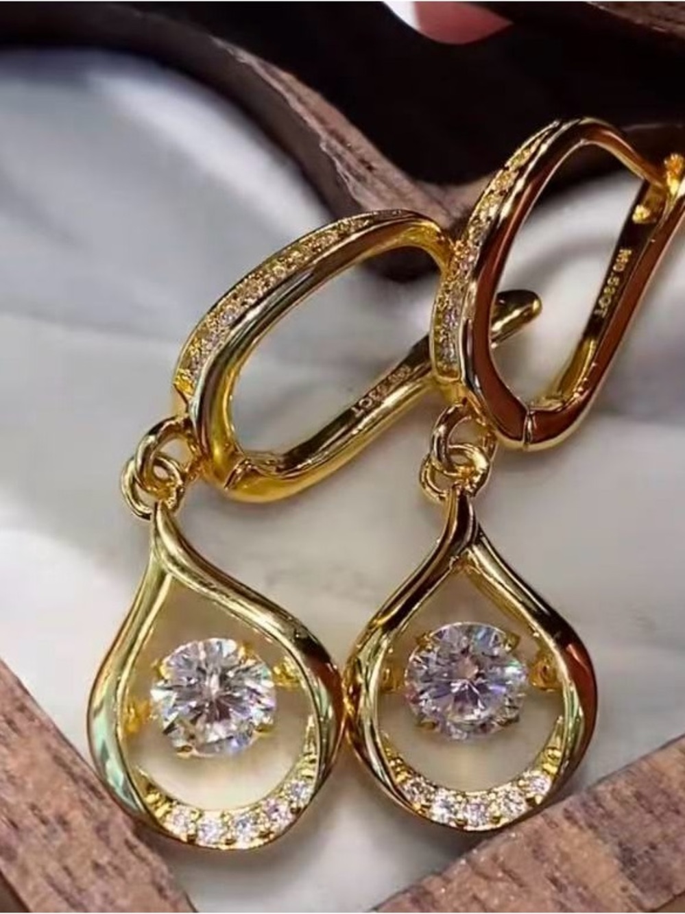 18K Gold-Plated Moissanite 1ct Y2K Glow of Firefly Teardrop Dangle Earrings